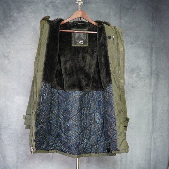 TNA (by Aritzia) Aspen Parka Jacket – Sage Green | Size Medium | Faux Fur Lining - Picture 12 of 16